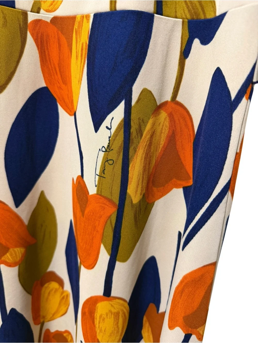 Tory Burch Atley Tulip Print Sleeveless Midi Dress Women’s Size Large